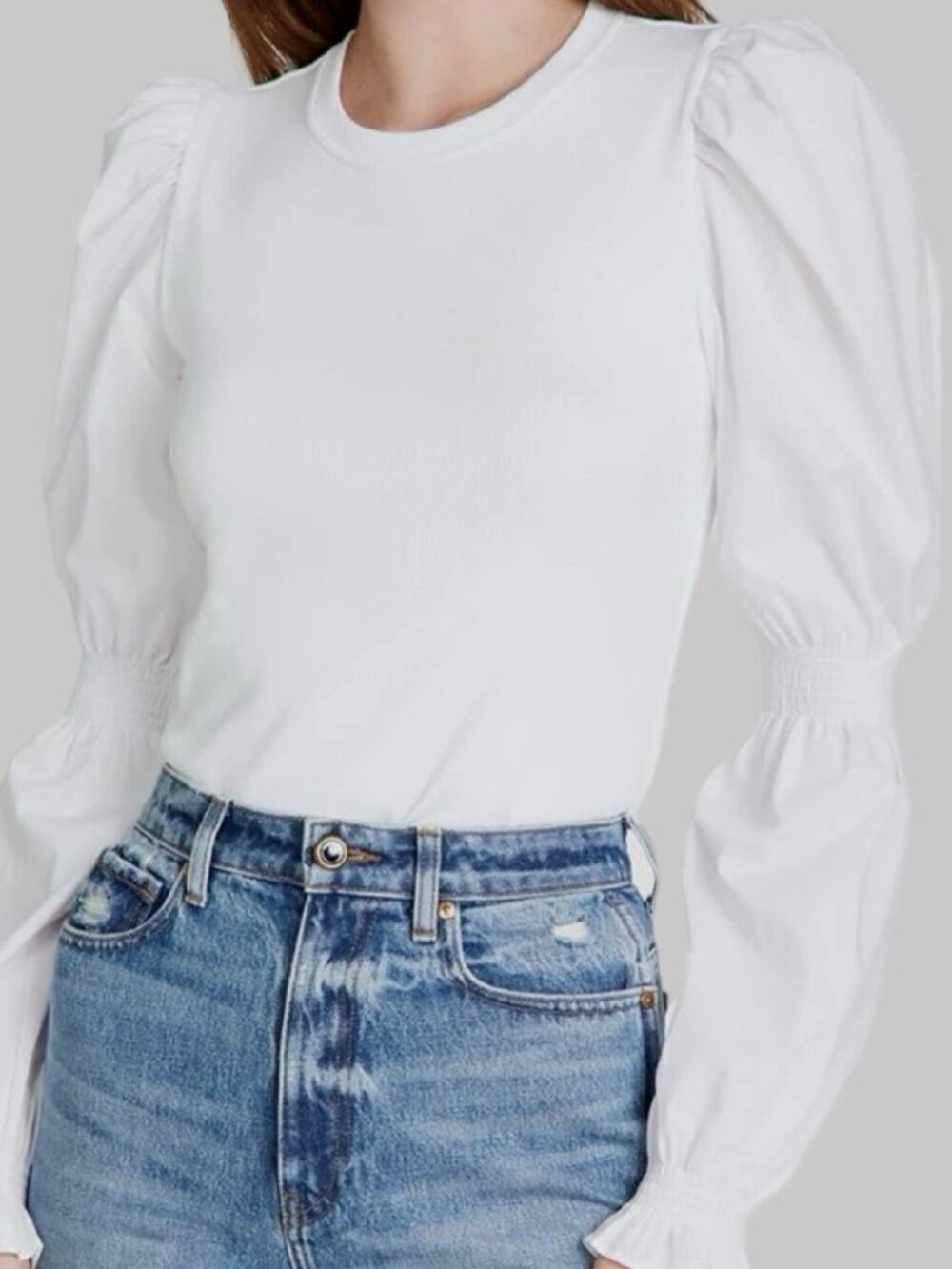 Veronica Beard White Puff Sleeve Top Size S - Picture 2 of 7